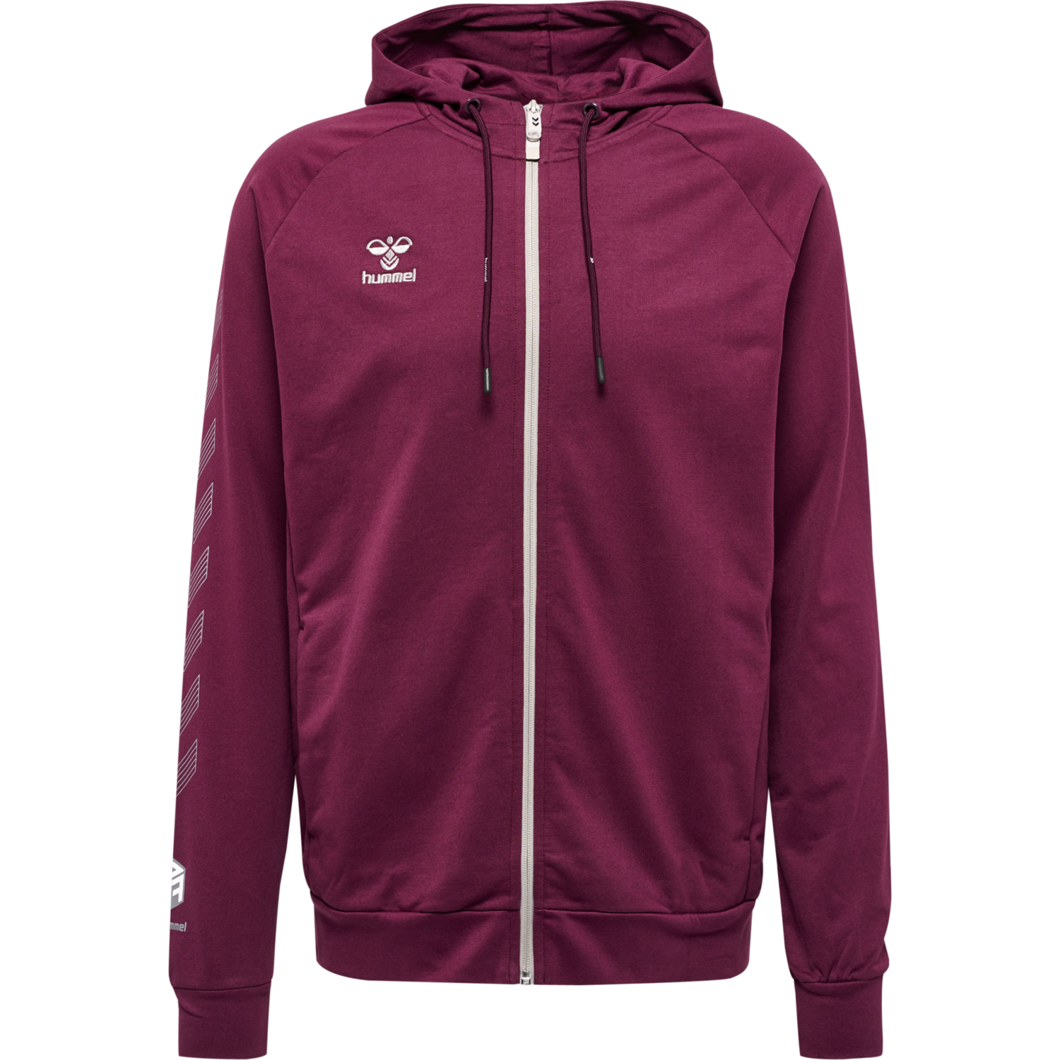 hmlMOVE GRID COTTON ZIP HOODIE, GRAPE WINE, packshot