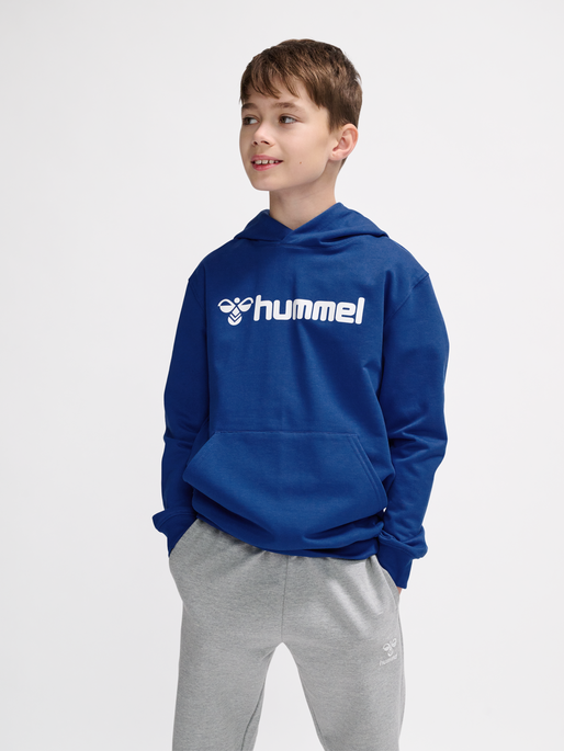 hmlGO 2.0 LOGO HOODIE KIDS, TRUE BLUE, model