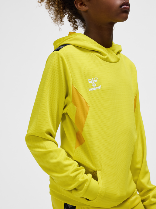 hmlAUTHENTIC PL HOODIE KIDS, BLAZING YELLOW, model