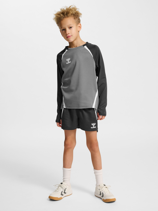 hmlLEAD 2.0 CREW SWEAT KIDS, STEEL GRAY/ASPHALT, model