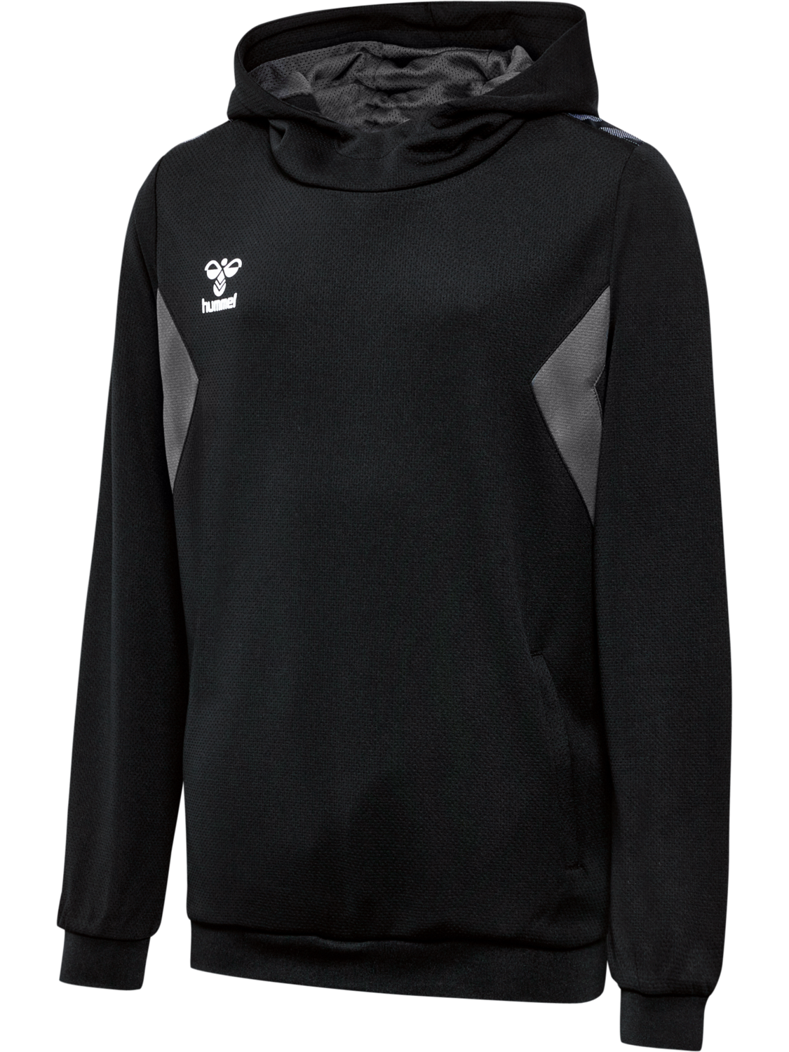 hmlAUTHENTIC PL HOODIE KIDS, BLACK, packshot