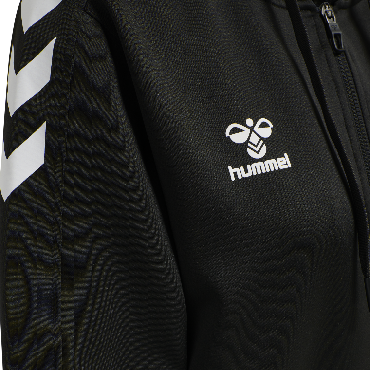 hmlCORE XK POLY ZIP HOOD SWEAT WOMA, BLACK/BLACK, packshot