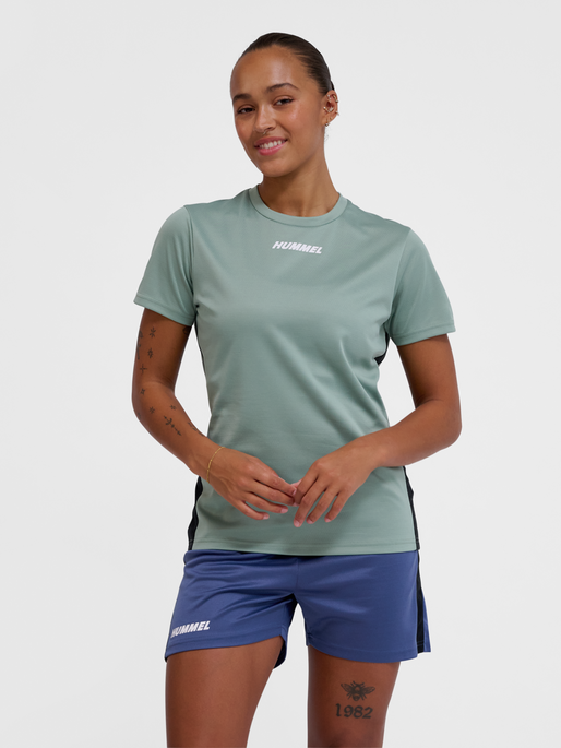 hmlMULTI PL JERSEY WOMAN, ICEBERG GREEN, model