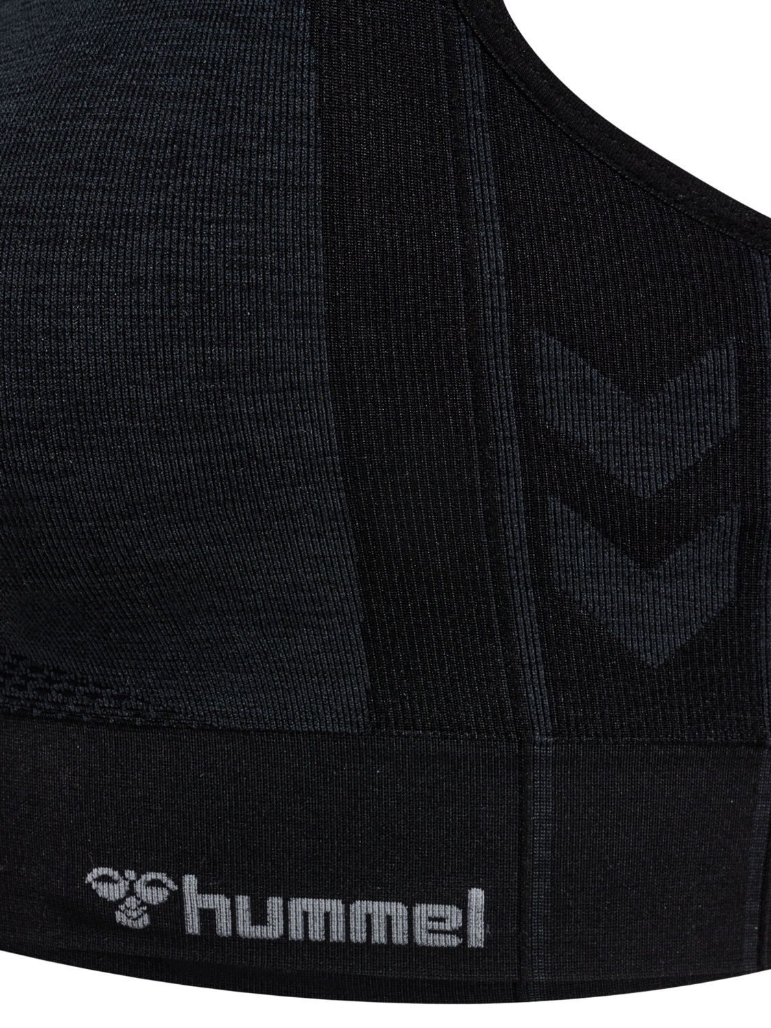 hmlMT SHINE SEAMLESS SPORTS BRA, BLACK MELANGE, packshot