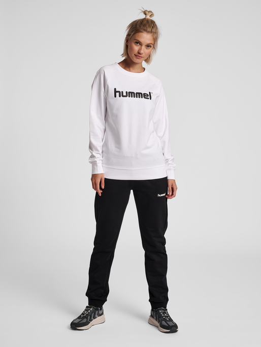 HMLGO COTTON LOGO SWEATSHIRT WOMAN, WHITE, model