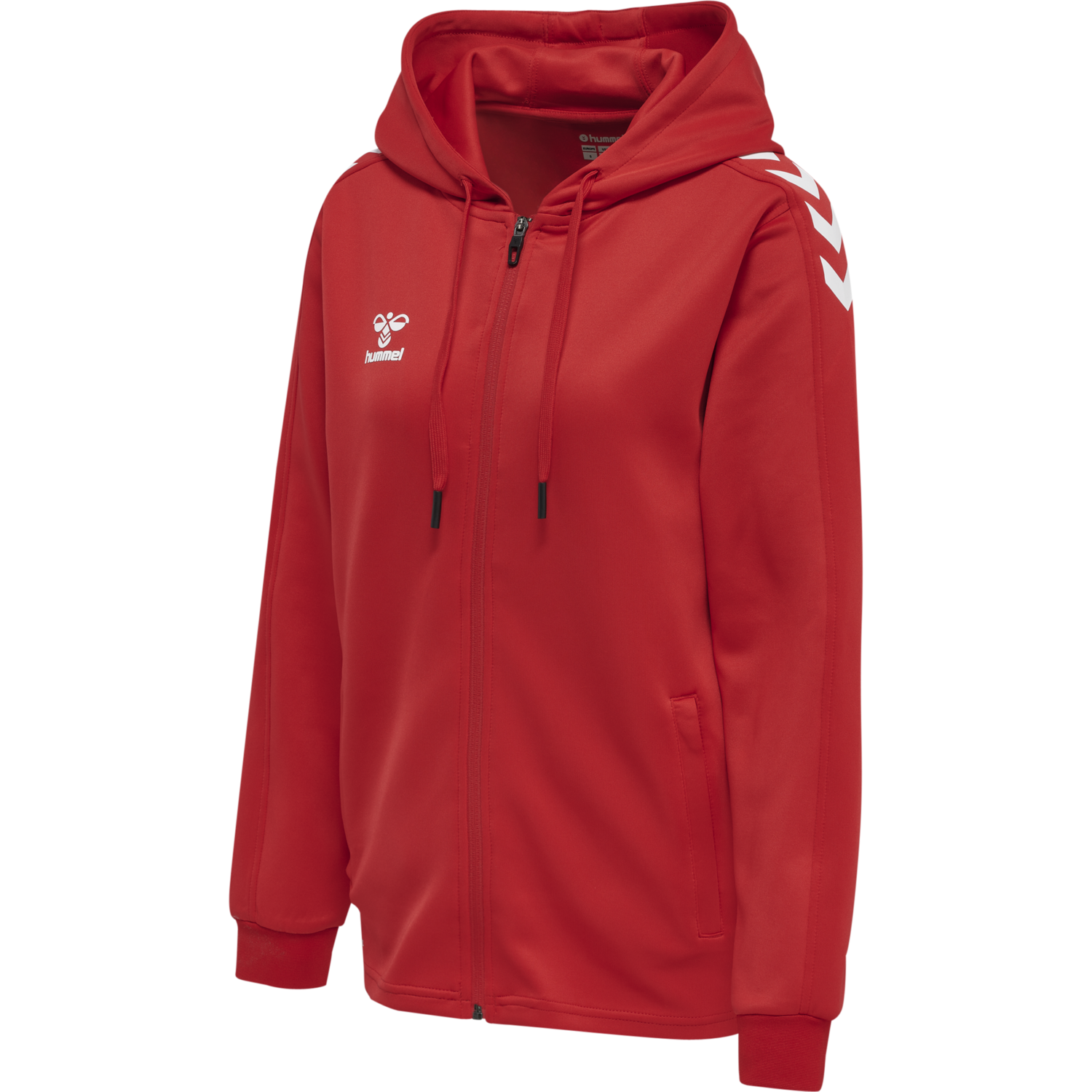 hmlCORE XK POLY ZIP HOOD SWEAT WOMA, TRUE RED, packshot
