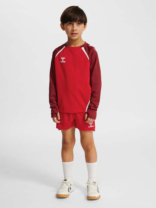 hmlLEAD 2.0 CREW SWEAT KIDS, TRUE RED/MAROON, model