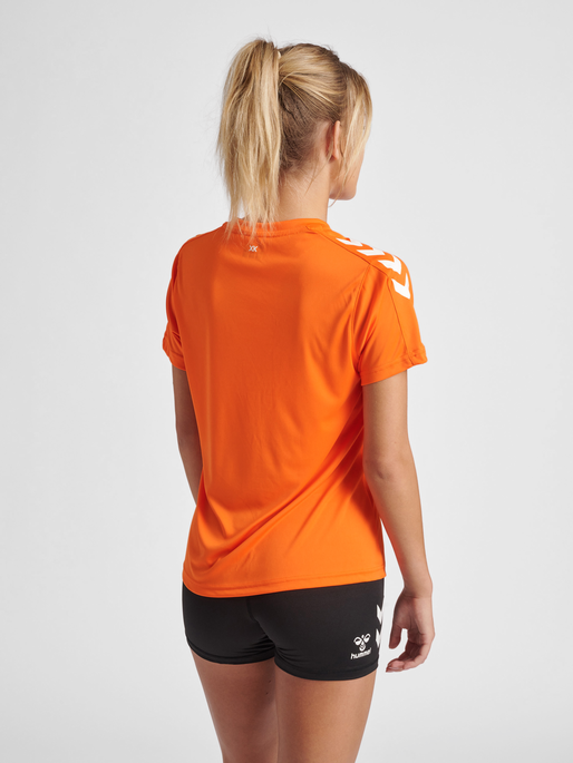 hmlCORE XK POLY JERSEY S/S WOMAN, ORANGE TIGER, model