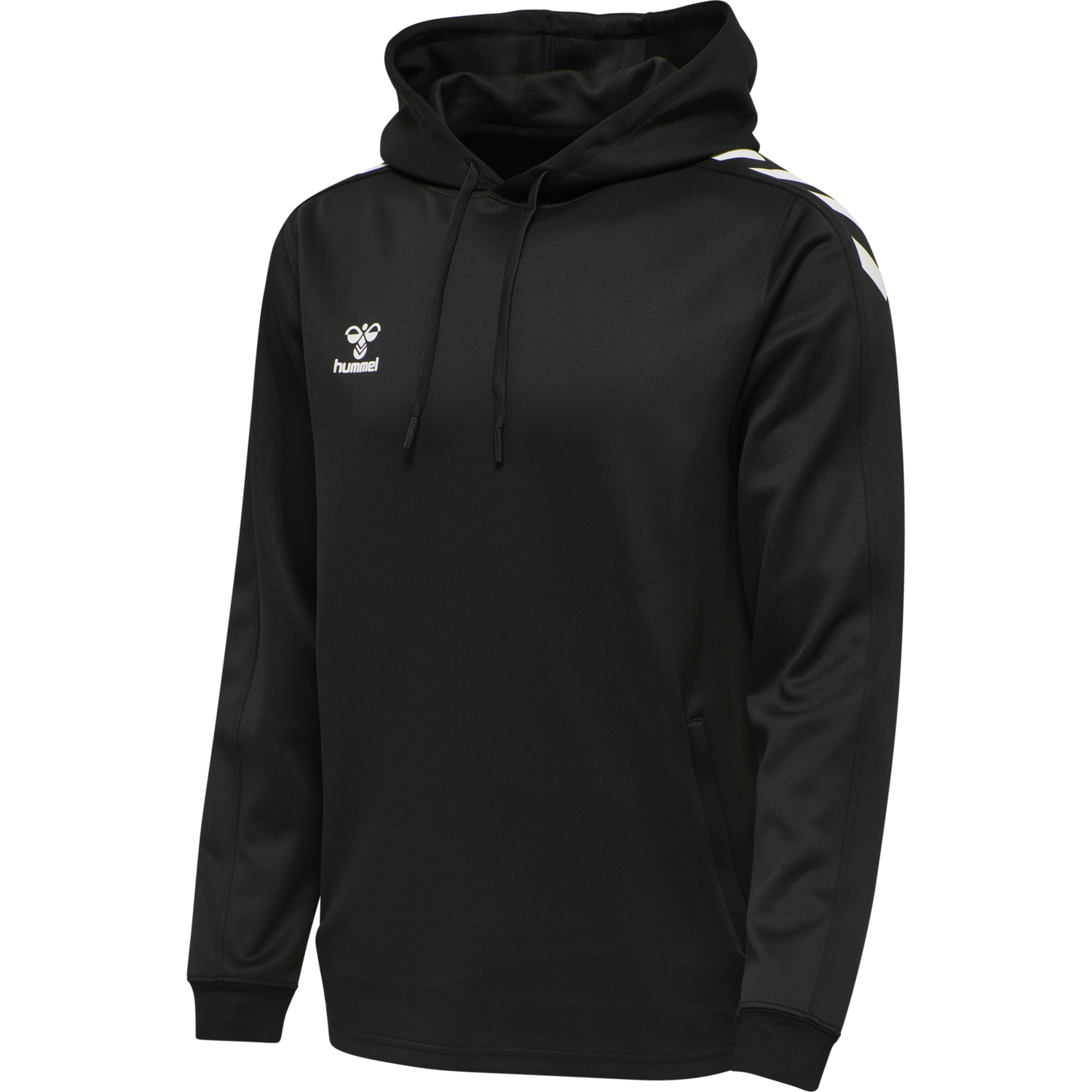 hmlCORE XK POLY SWEAT HOODIE, BLACK/BLACK, packshot