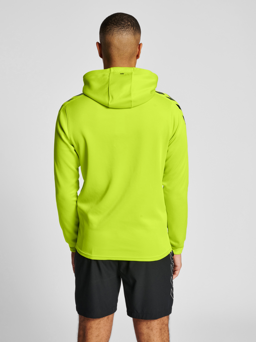 hmlCORE XK POLY SWEAT HOODIE, LIME POPSICLE, model