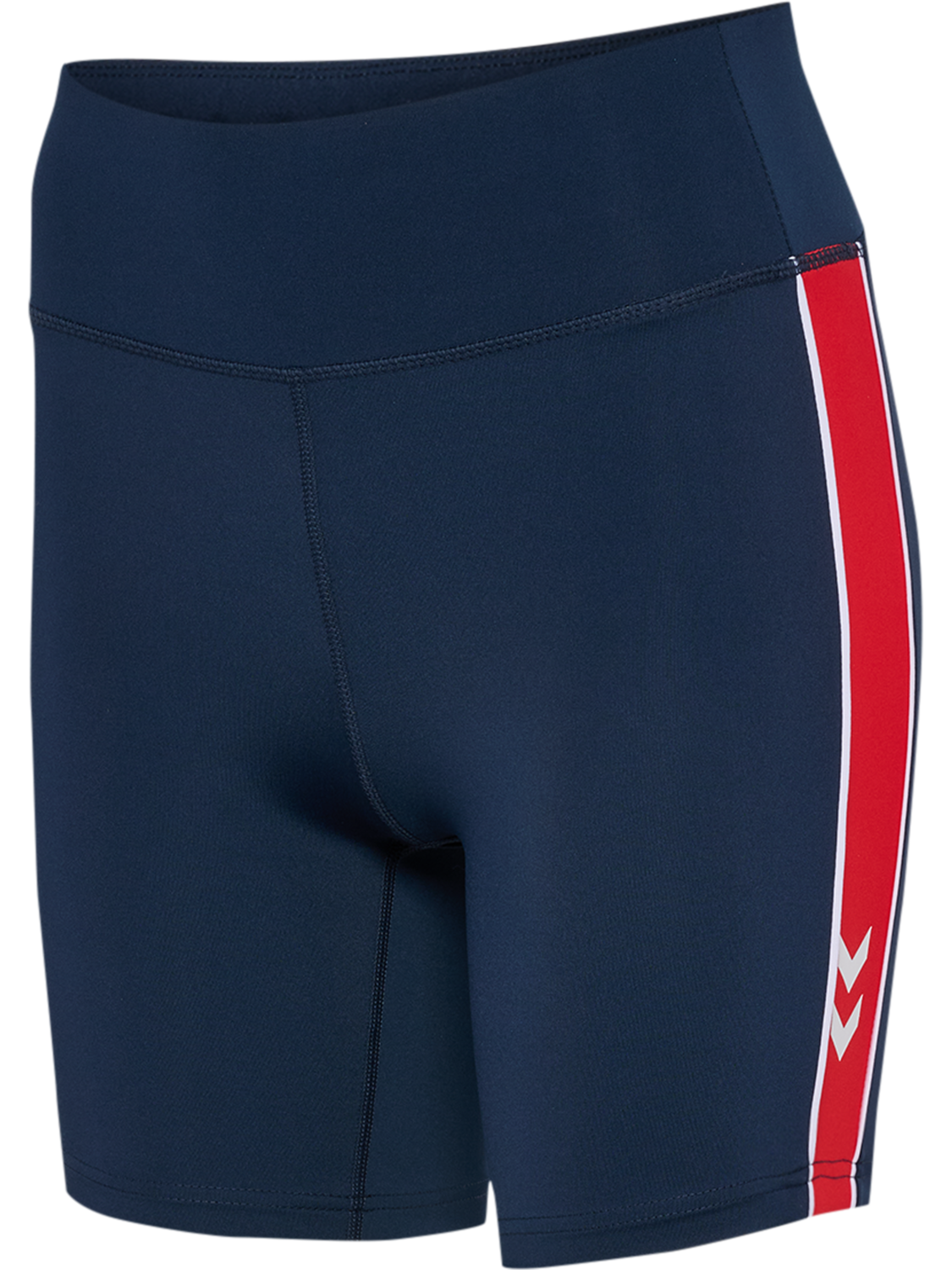 hmlPULSE PIPING MW SHORT TIGHTS, DRESS BLUES/MARS RED, packshot