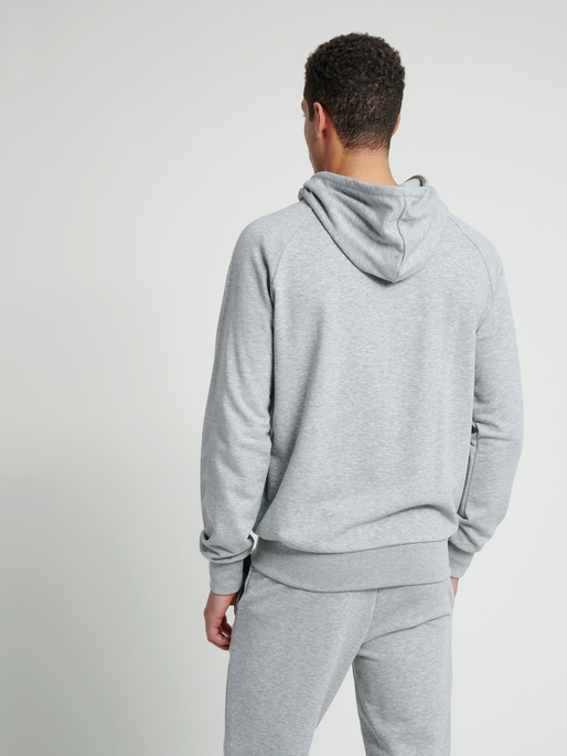 hmlISAM ZIP HOODIE, GREY MELANGE, model