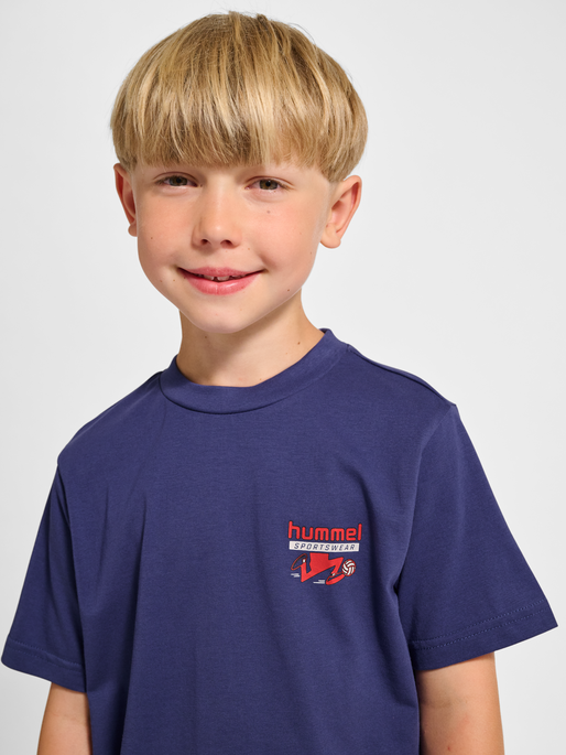 hmlJR REG T-SHIRT S/S RUNNER 2-PACK, SMOKE PINE/DEEP COBALT, model