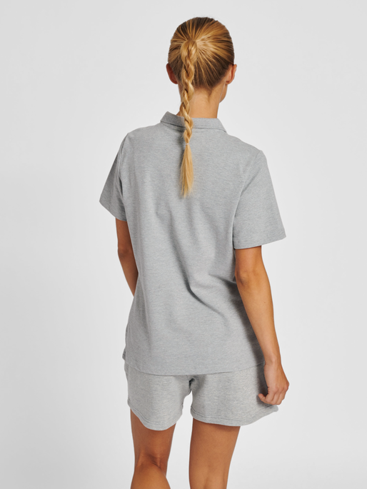 hmlRED STRETCH POLO WOMAN, GREY MELANGE, model