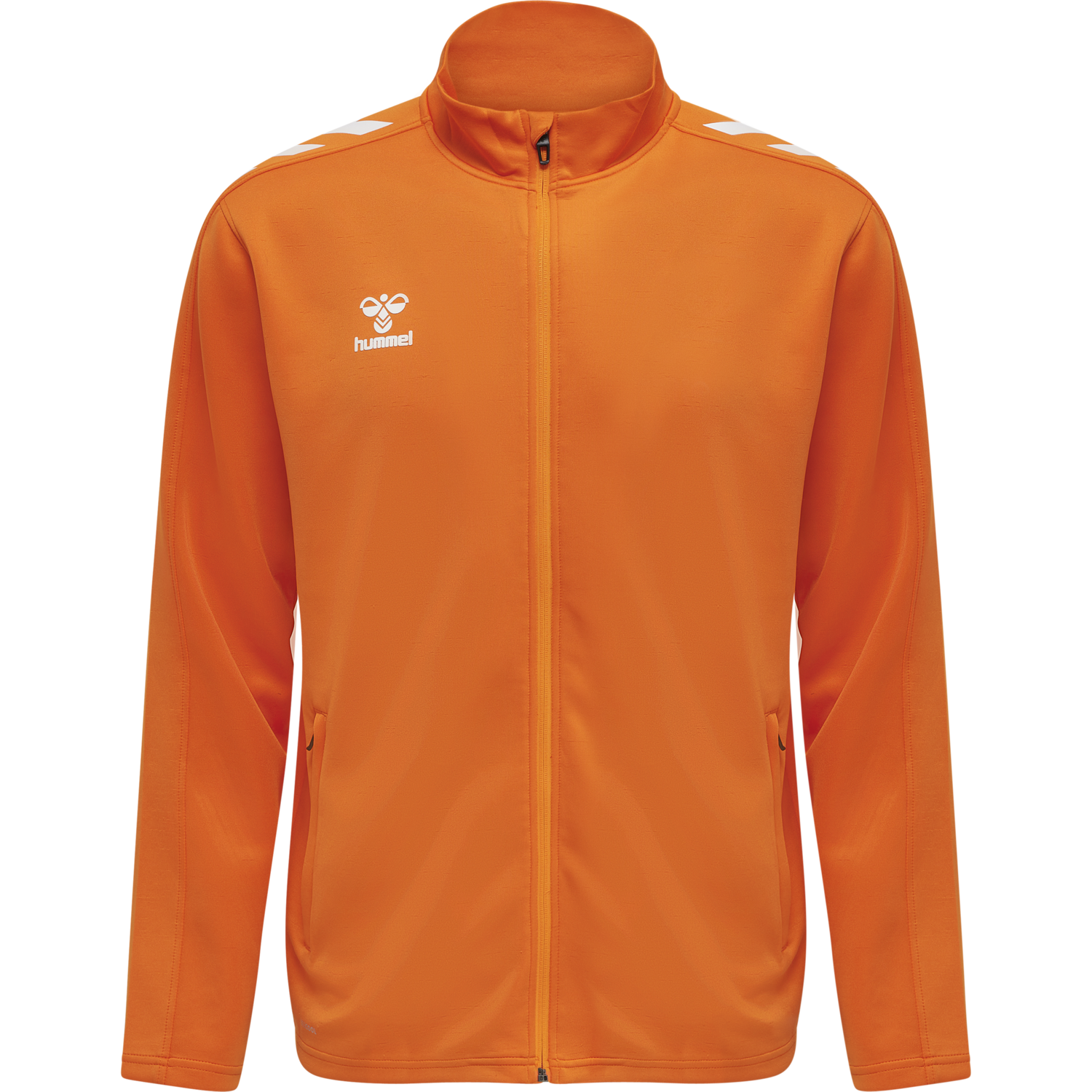 hmlCORE XK POLY ZIP SWEAT, ORANGE TIGER, packshot