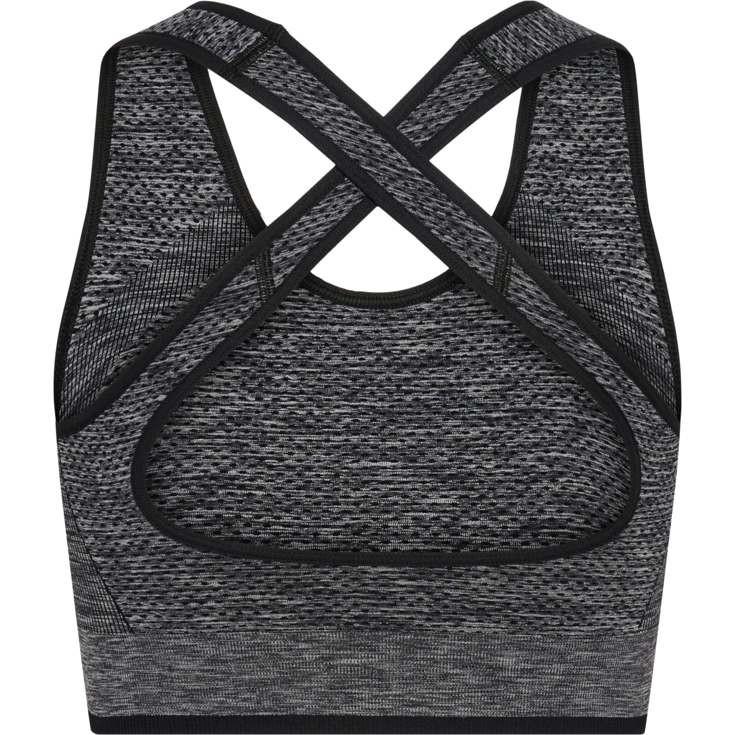 hmlMT UNA SEAMLESS SPORTS TOP, BLACK MELANGE, packshot