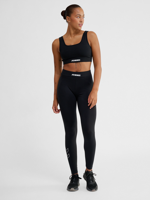 hmlELEMENTAL COTTON HW TIGHTS, BLACK, model