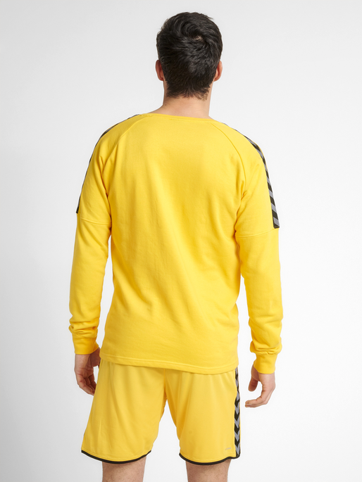 hmlAUTHENTIC TRAINING SWEAT, SPORTS YELLOW, model
