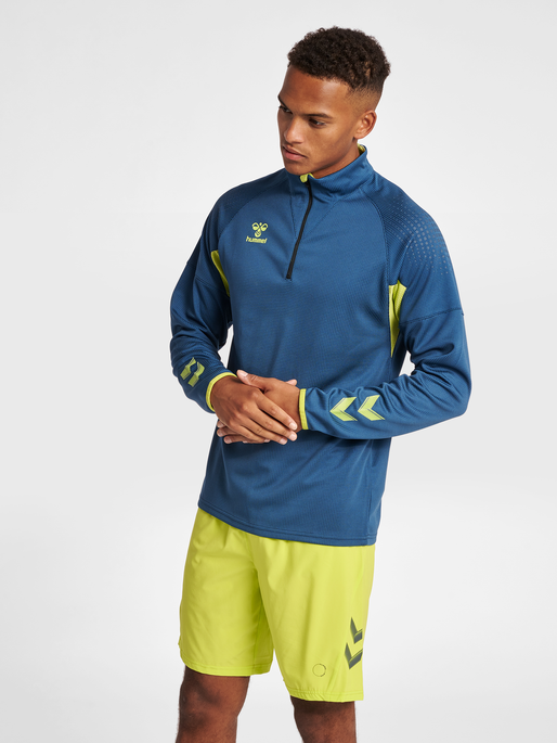 hmlLEAD PRO HALF ZIP, DARK DENIM, model
