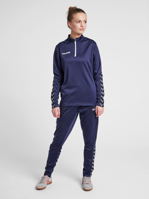 hmlAUTHENTIC HALF ZIP SWEATSHIRT WO, MARINE, model