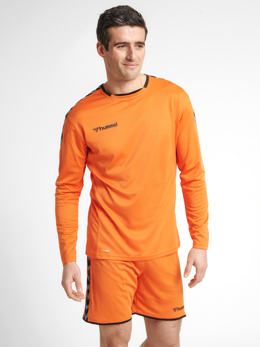 hmlAUTHENTIC POLY JERSEY L/S, TANGERINE, model