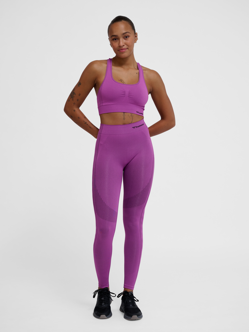 hmlMT SHAPING SEAMLESS MW TIGHTS, CATTLEYA ORCHID, model