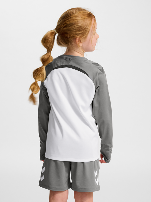 hmlLEAD 2.0 CREW SWEAT KIDS, WHITE/STEEL GRAY, model