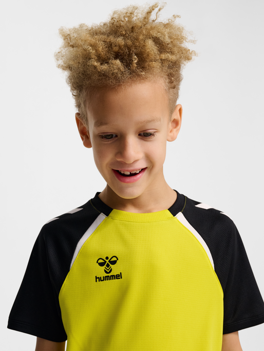 hmlLEAD 2.0 JERSEY S/S KIDS, BLAZING YELLOW/BLACK, model
