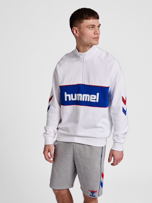 hmlIC DURBAN HALF ZIP SWEATSHIRT, 9001, model