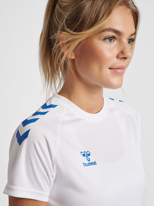 hmlCORE XK CORE POLY TEE  S/S WOMAN, WHITE/TRUE BLUE, model