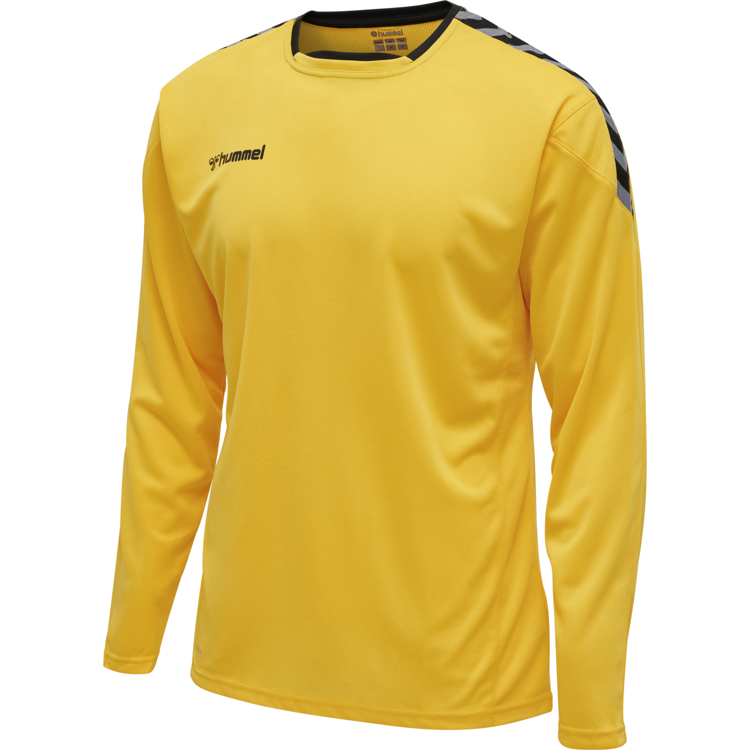 hmlAUTHENTIC POLY JERSEY L/S, SPORTS YELLOW/BLACK, packshot