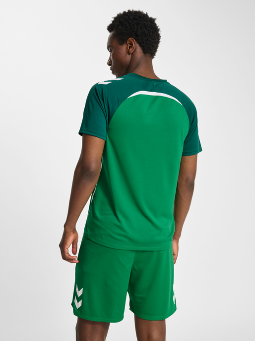 hmlLEAD 2.0 JERSEY S/S, JELLY BEAN/EVERGREEN, model