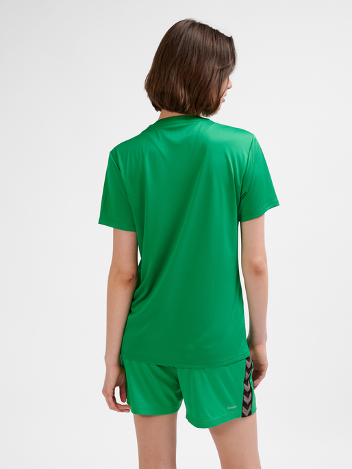 hmlESSENTIAL JERSEY S/S WOMAN, JELLY BEAN, model