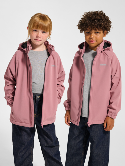 hmlJR LOOSE SOFTSHELL JACKET, WISTFUL MAUVE, model