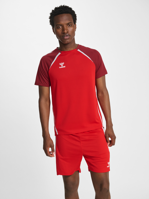 hmlLEAD 2.0 JERSEY S/S, TRUE RED/MAROON, model