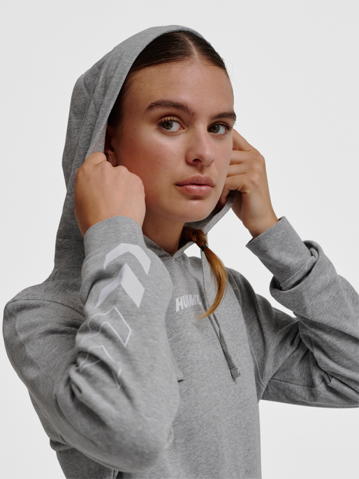 hmlELEMENTAL HOODIE, GREY MELANGE, model