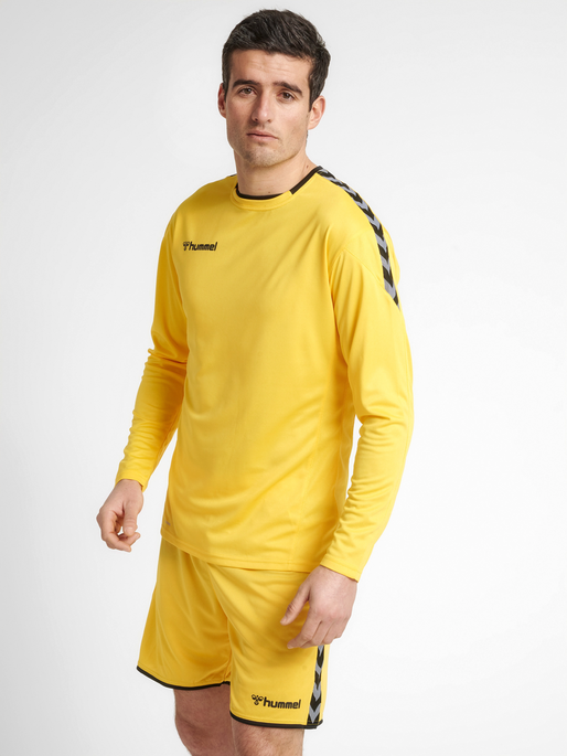 hmlAUTHENTIC POLY JERSEY L/S, SPORTS YELLOW/BLACK, model