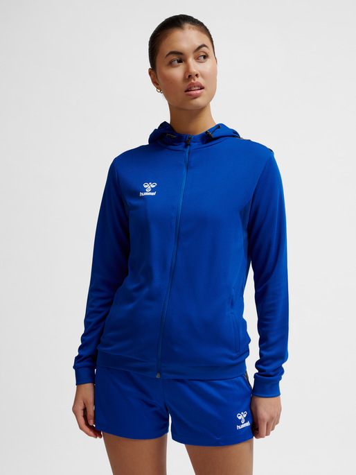 hmlAUTHENTIC PL ZIP HOODIE WOMAN, TRUE BLUE, model