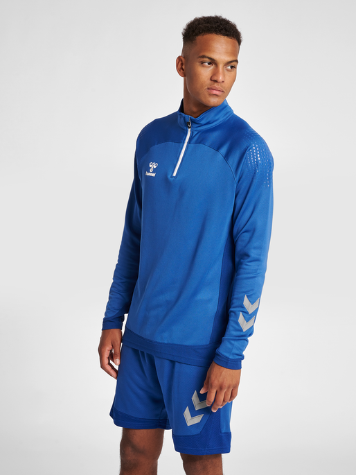 hmlLEAD HALF ZIP, TRUE BLUE, model