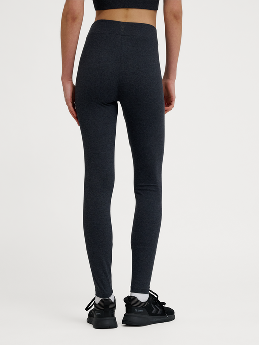 hmlPULSE LOGO MW TIGHTS, BLACK BEAUTY MELANGE, model