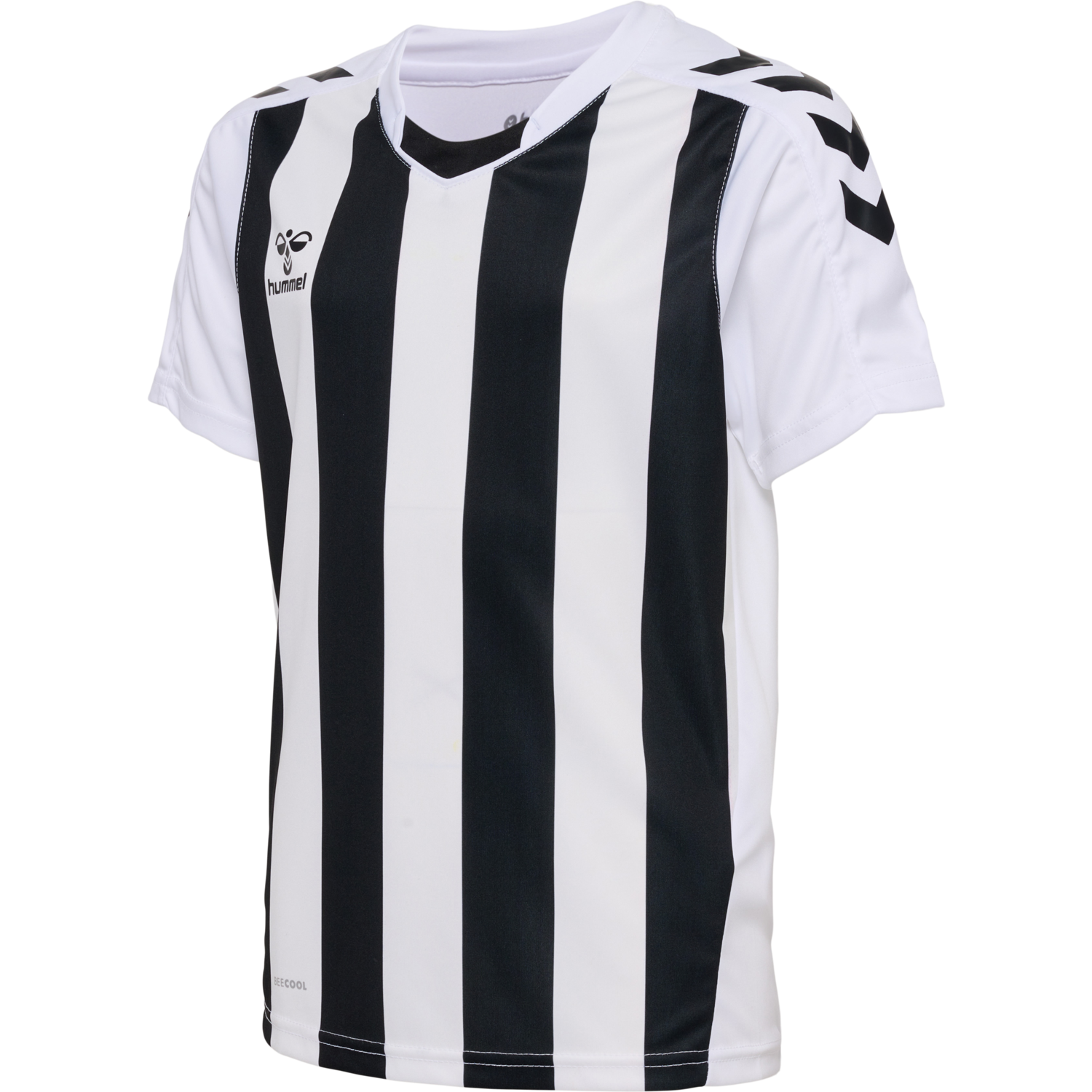 hmlCORE XK STRIPED JERSEY S/S KIDS, WHITE/BLACK, packshot
