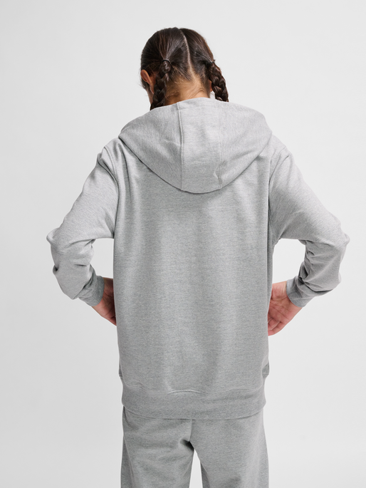 hmlGO 2.0 LOGO HOODIE KIDS, GREY MELANGE, model