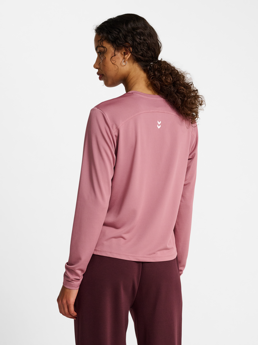 hmlPULSE WORKOUT W T-SHIRT L/S, WISTFUL MAUVE, model