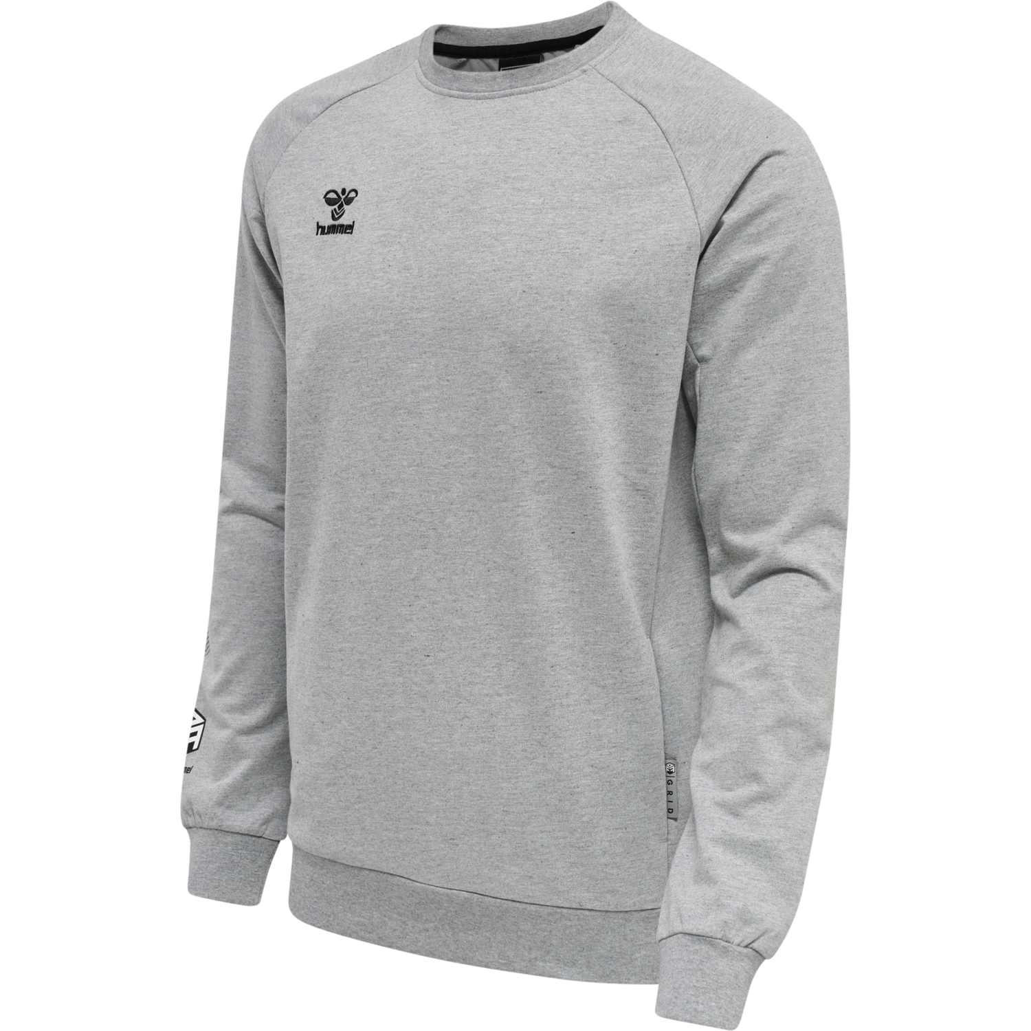 hmlMOVE GRID COTTON SWEATSHIRT, GREY MELANGE, packshot