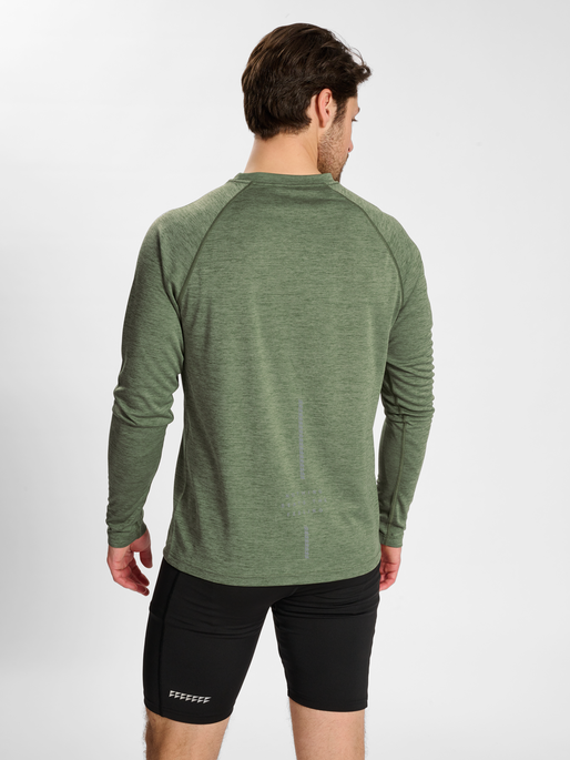 nwlORLANDO T-SHIRT L/S MEN, FOUR LEAF CLOVER MELANGE, model