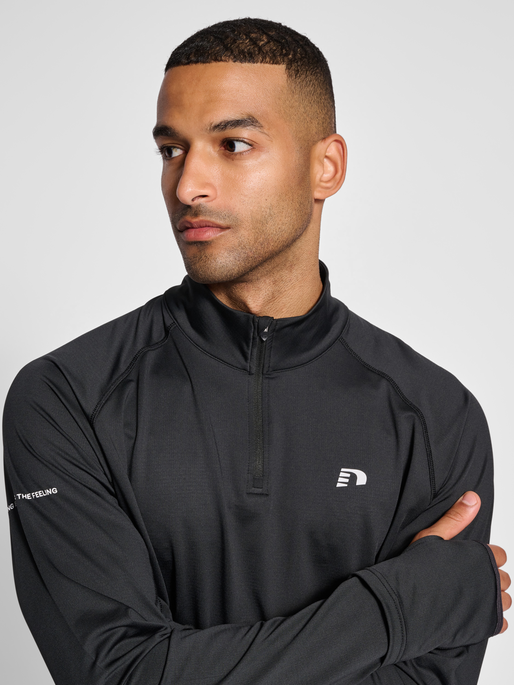 nwlLAKEWOOD 1/2 ZIP L/S MEN, BLACK, model